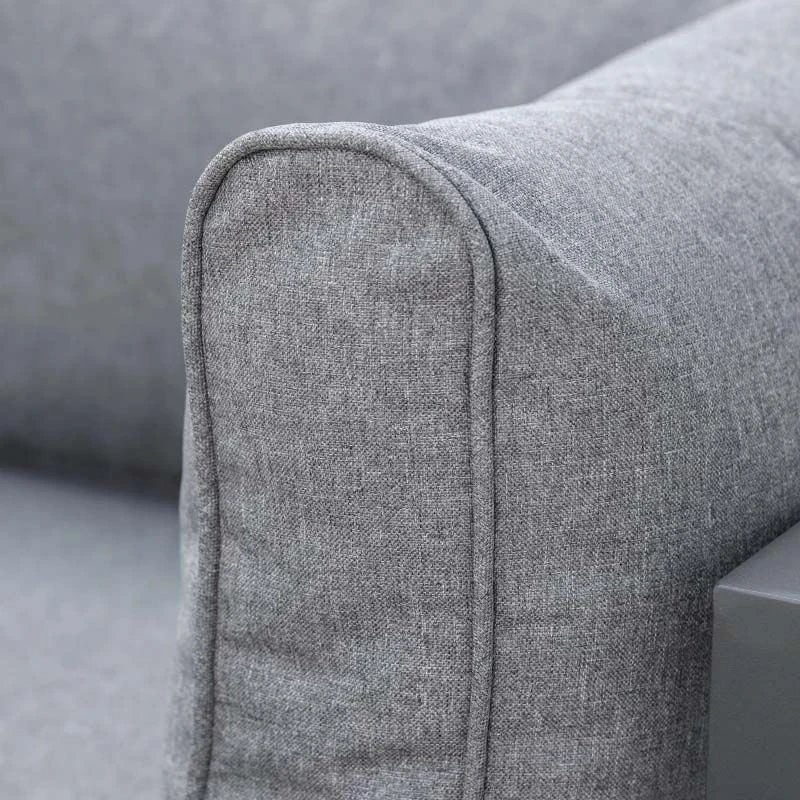 Outsunny 3-Seater Metal Garden Furniture Set - Grey - 84B-656 - Image 9