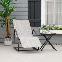 Outsunny Garden Sun Lounger - Grey - 84B-685
