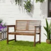Outsunny 2-Seater Wooden Garden Bench - Brown - 84B-689