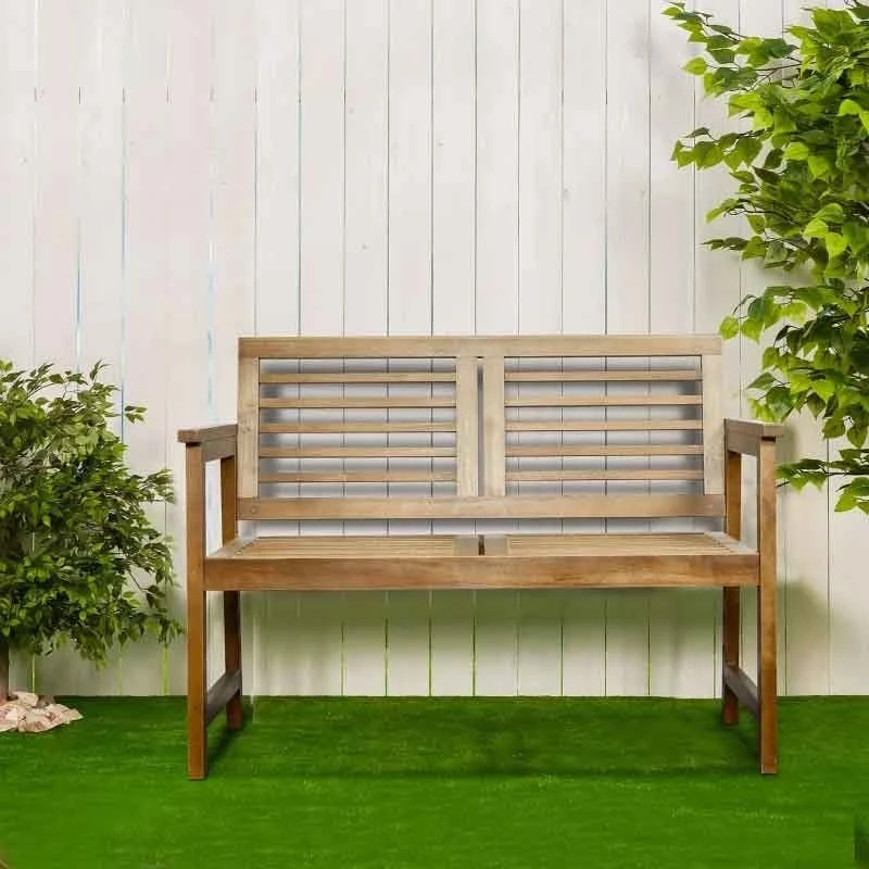 Outsunny 2-Seater Wooden Garden Bench - Brown - 84B-689 - Image 10