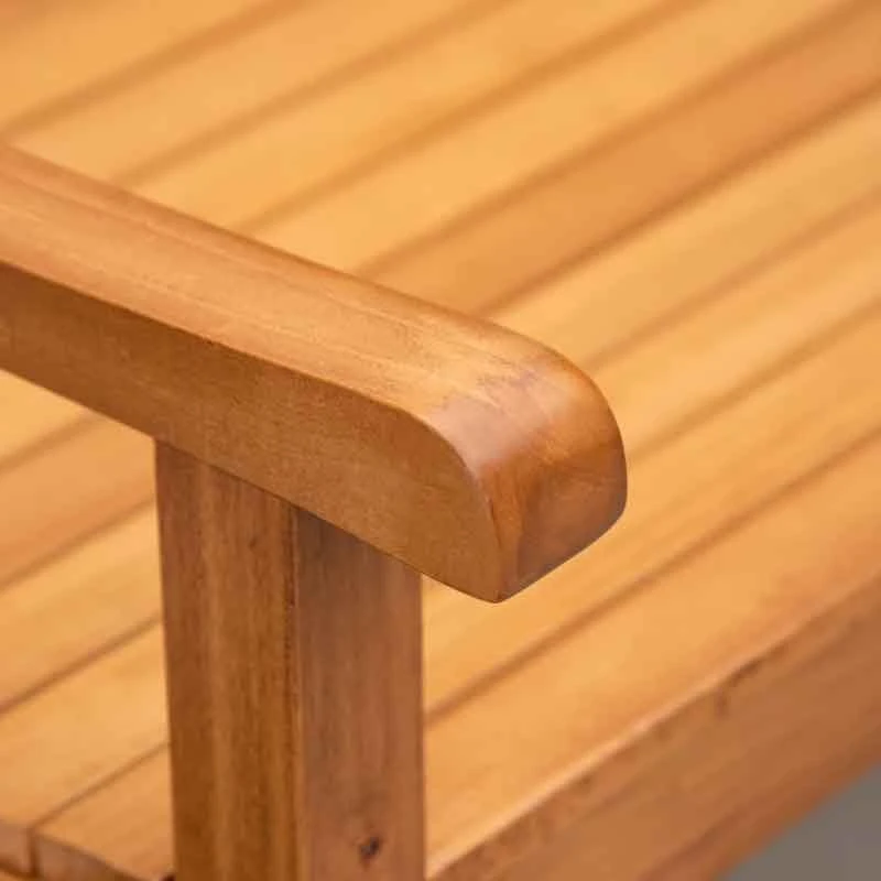 Outsunny 2-Seater Wooden Garden Bench - Natural - 84B-738ND - Image 8