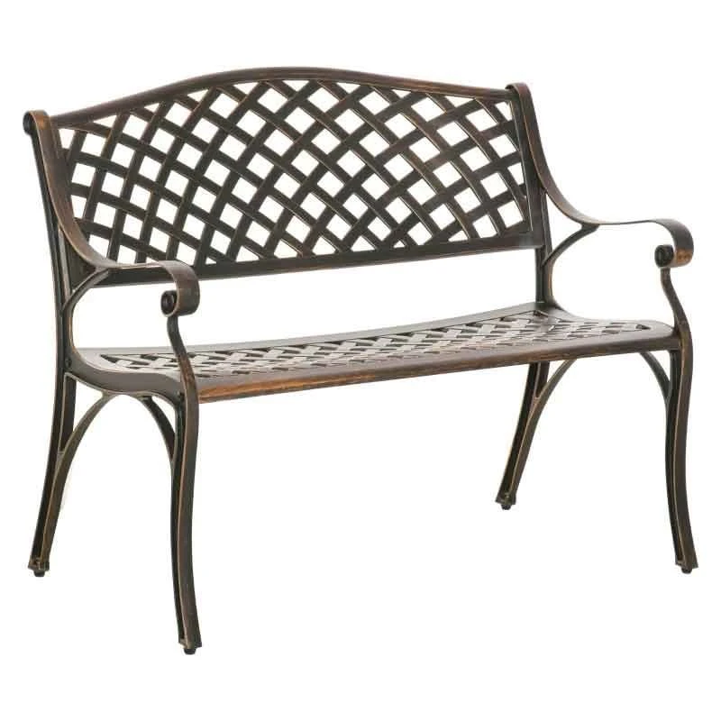 Outsunny 2-Seater Aluminium Garden Bench - Bronze - 84B-744 - Image 2
