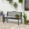 Outsunny 2-Seater Steel Garden Bench - Black - 84B-754