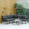 Outsunny 4 Piece L-Shaped Garden Furniture Set - Grey - 84B-779V01
