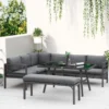 Outsunny 4 Piece L-shaped Garden Furniture Set - Grey - 84B-815V70
