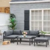 Outsunny 5 Piece L-shaped Garden Furniture Set - Grey - 84B-817V70CG