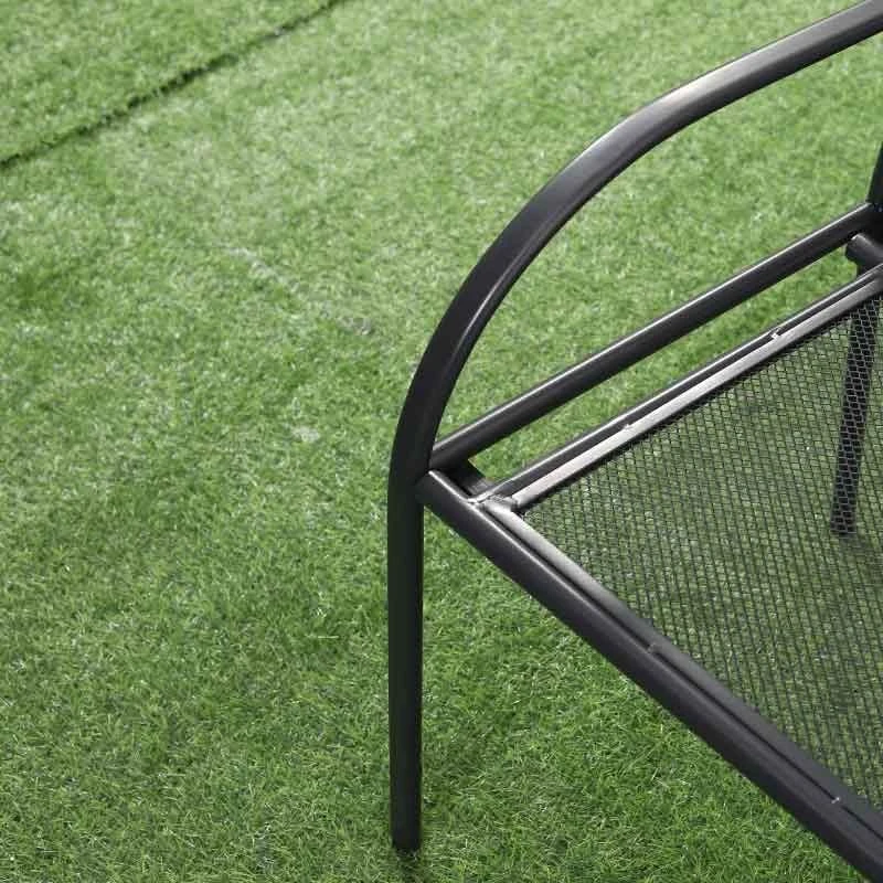 Outsunny 2-Seater Metal Garden Bench - Lawn Grey - 84B-825 - Image 8