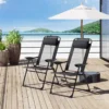 Outsunny Garden Reclining Chair Set With Pillow - Black - 84B-902V70BK