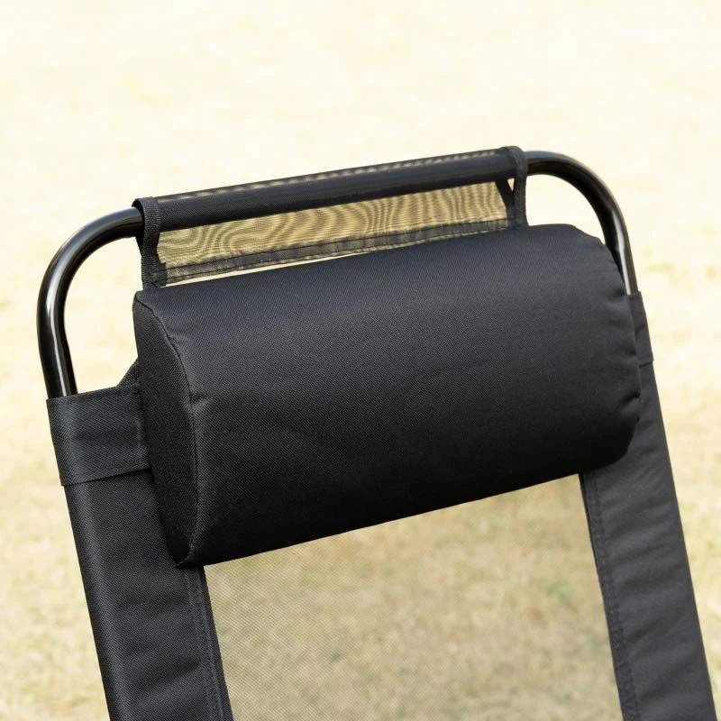 Outsunny Garden Reclining Chair Set With Pillow - Black - 84B-902V70BK - Image 8