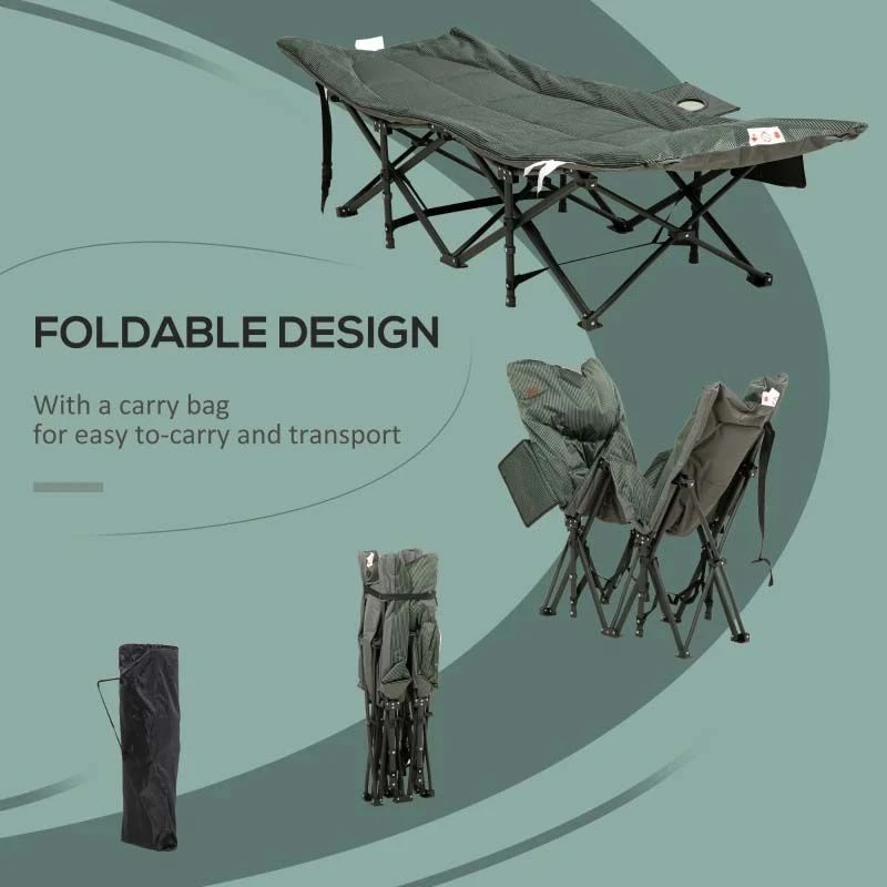 Outsunny Foldable Camping Bed - Grey - 84G-062V70GY - Image 4