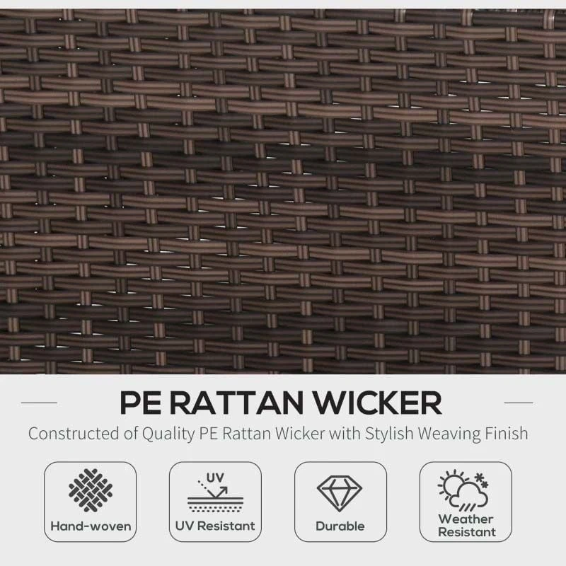 Outsunny 5 Piece Rattan Garden Furniture Set - Brown - 860-017BN - Image 4