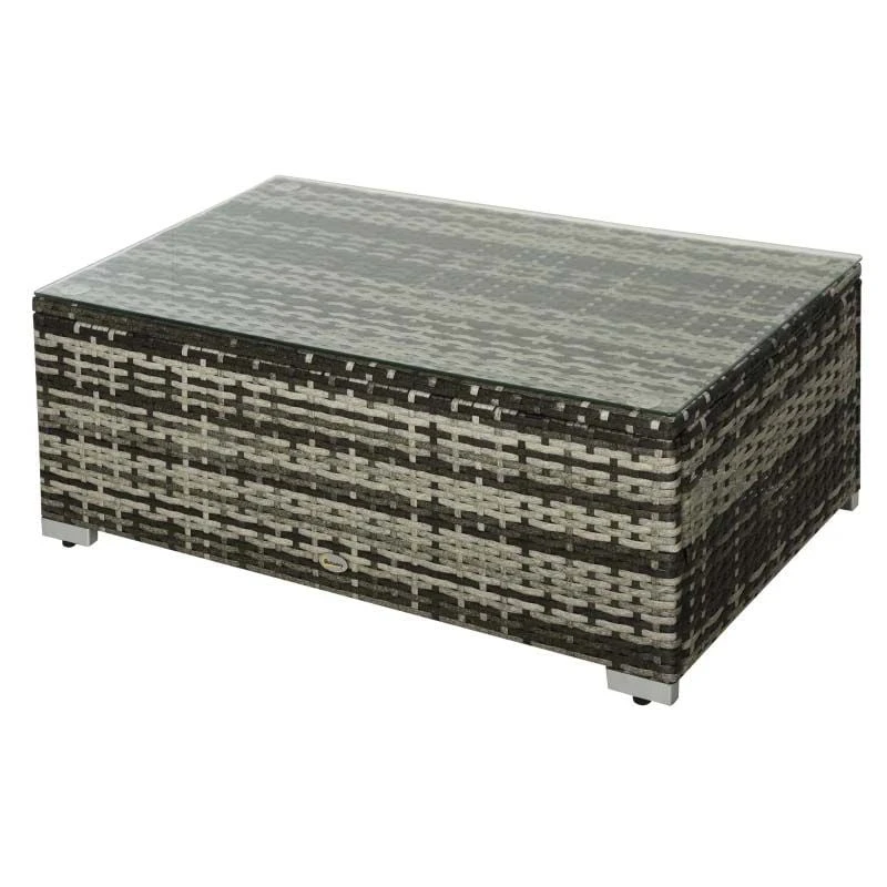 Outsunny 4-Seater Rattan Garden Furniture Set - Black/Grey - 860-017V70 - Image 10