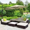 Outsunny 5-Seater Rattan Garden Furniture Set - Brown/Beige - 860-040