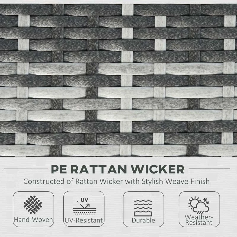 Outsunny 5-Seater Rattan Garden Furniture Set - Grey - 860-040GY - Image 4