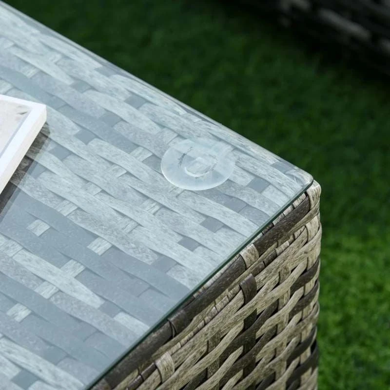 Outsunny 5-Seater Rattan Garden Furniture Set - Grey - 860-040GY - Image 9