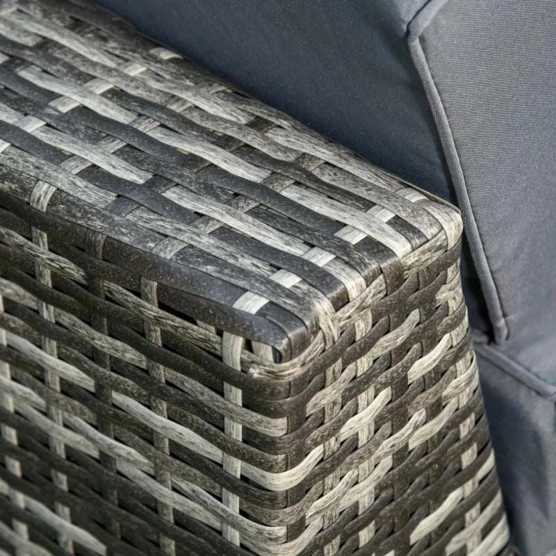 Outsunny 5-Seater Rattan Garden Furniture Set - Grey - 860-040GY - Image 10