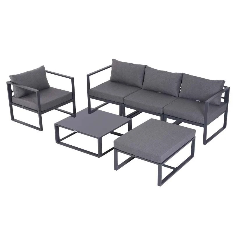 Outsunny 4-Seater Metal Garden Furniture Set - Grey - 860-052 - Image 2