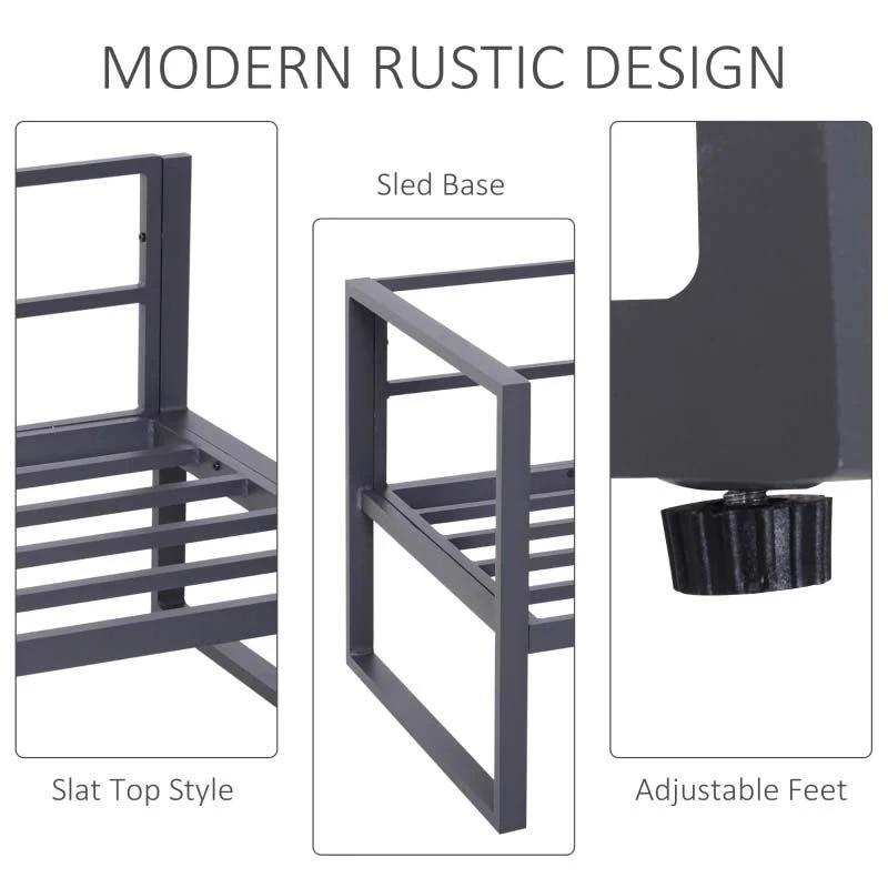 Outsunny 4-Seater Metal Garden Furniture Set - Grey - 860-052 - Image 7