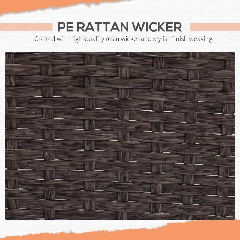 Outsunny 2-Seater Rattan Garden Furniture Set - Brown/Orange - 860-066V01BN - Image 5