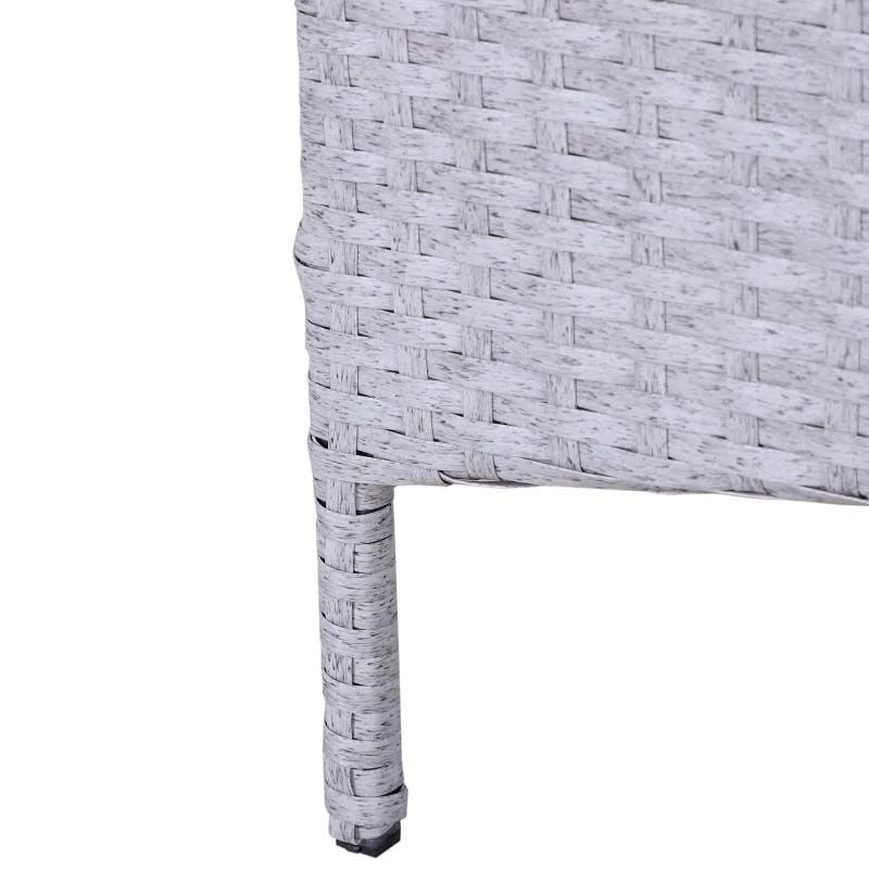 Outsunny 2-Seater Rattan Garden Furniture Set - White/Grey - 860-066V01GY - Image 8