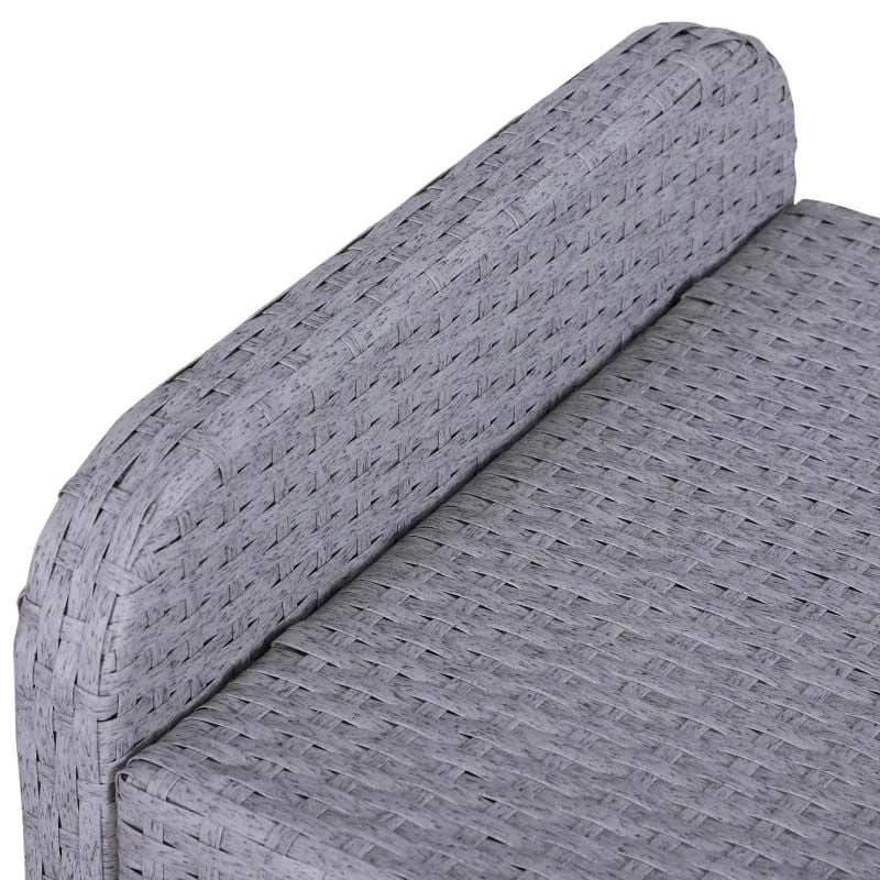 Outsunny 2-Seater Rattan Garden Furniture Set - White/Grey - 860-066V01GY - Image 9