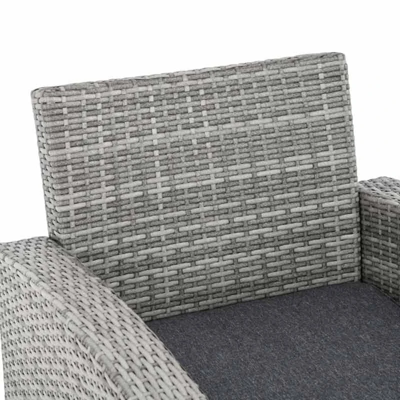 Outsunny 7-Seater Rattan Dining Set With Cushions - Grey - 860-069 - Image 10