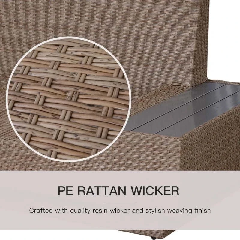 Outsunny 5-Seater Rattan Furniture Garden Set - Brown / Beige - 860-075 - Image 5