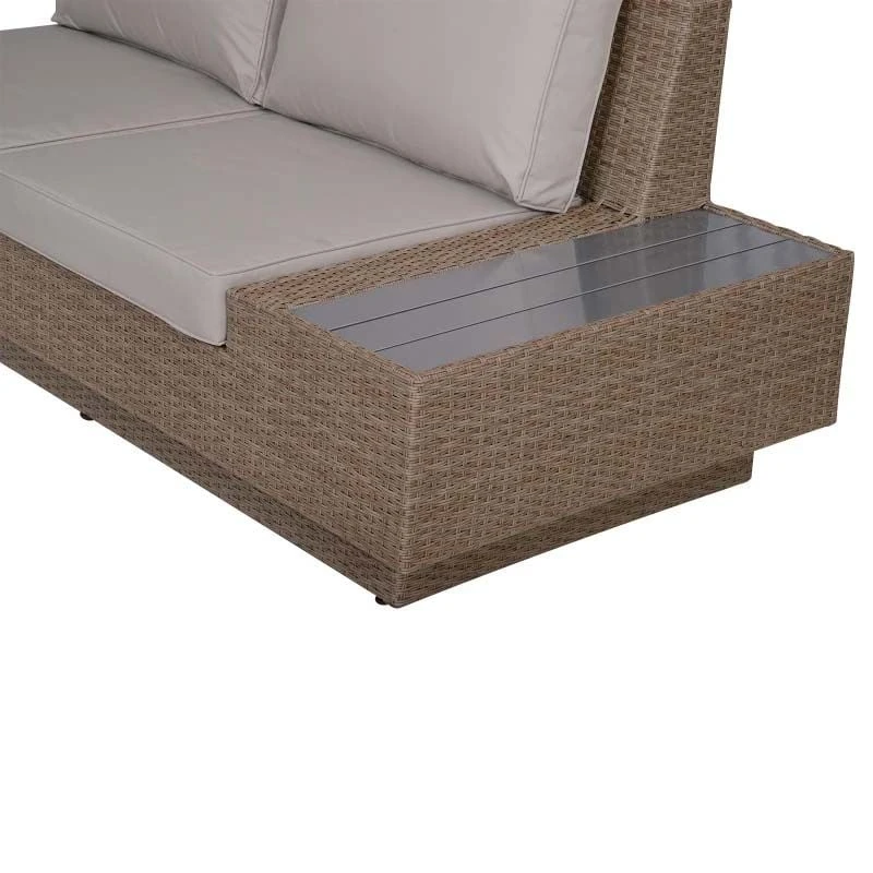 Outsunny 5-Seater Rattan Furniture Garden Set - Brown / Beige - 860-075 - Image 9