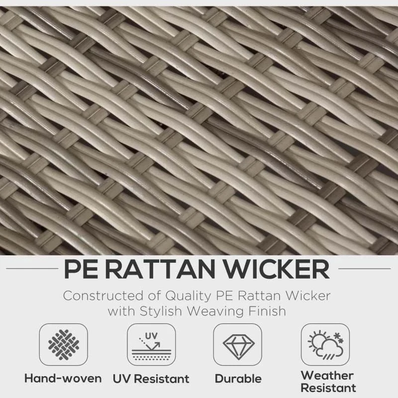 Outsunny 5-Seater Rattan Furniture Garden Set - Grey - 860-075LG - Image 4