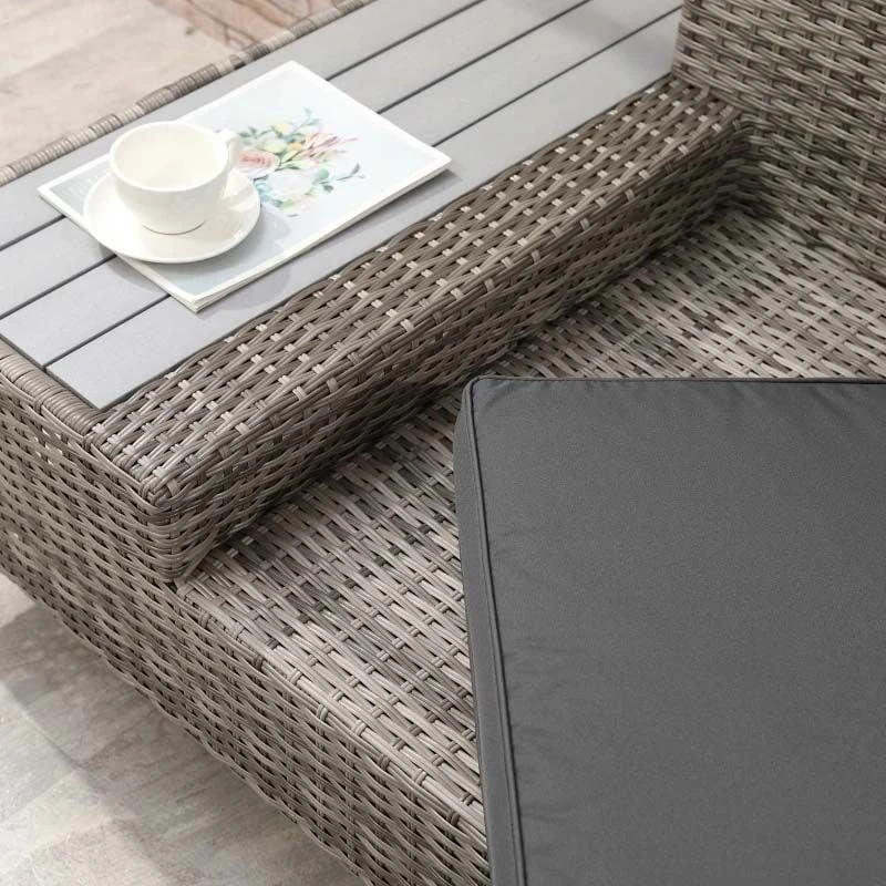 Outsunny 5-Seater Rattan Furniture Garden Set - Grey - 860-075LG - Image 10