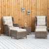 Outsunny 2-Seater Rattan Garden Furniture Set - Brown - 860-084BN