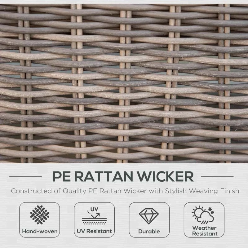 Outsunny 2-Seater Rattan Garden Furniture Set - Brown - 860-084BN - Image 7