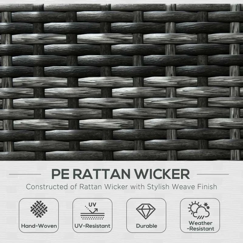 Outsunny 8 Piece Rattan Garden Furniture Set - Grey - 860-096V00GG - Image 4