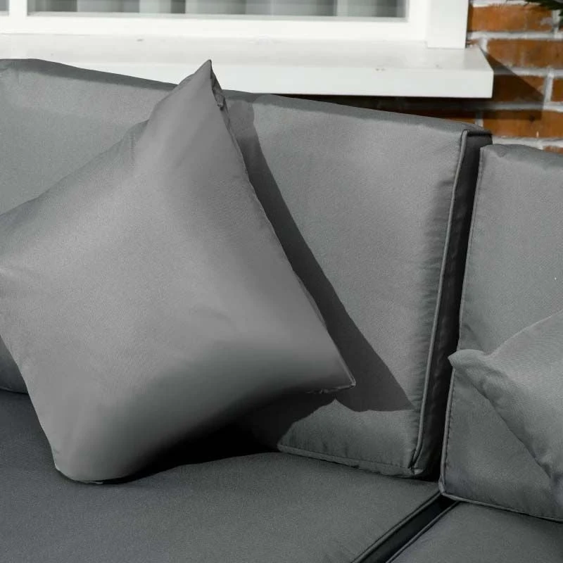 Outsunny 8 Piece Rattan Garden Furniture Set - Grey - 860-096V00GG - Image 8