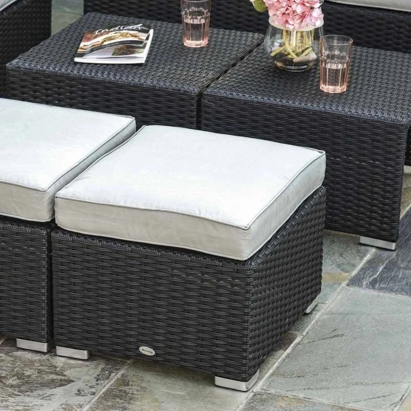 Outsunny 6-Seater Rattan Garden Furniture Set - Black - 860-099V70BK - Image 7