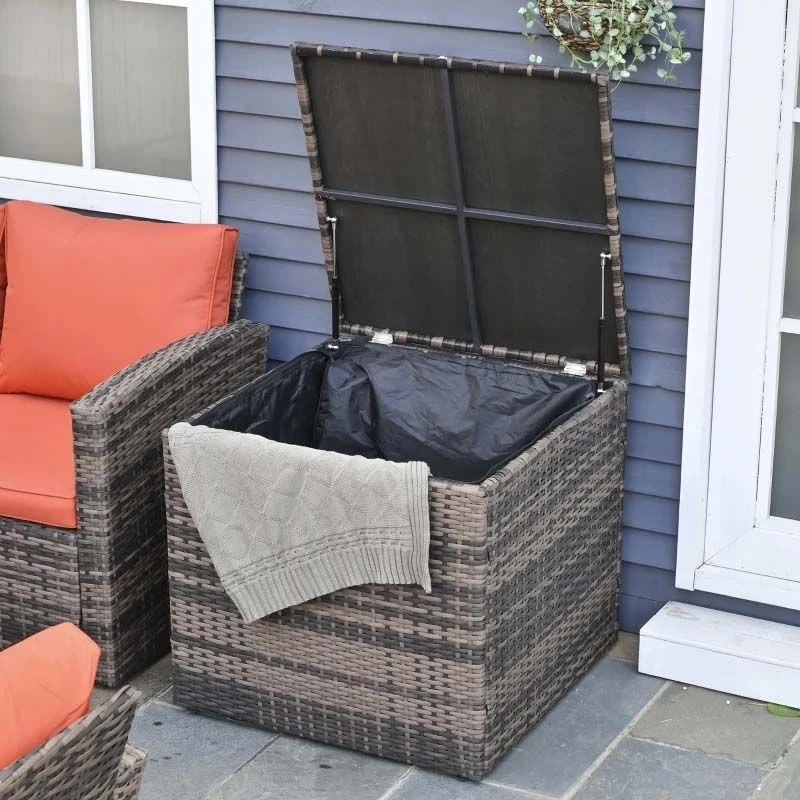 Outsunny 7-Seater Rattan Garden Furniture Set - Brown/Orange - 860-120V70 - Image 8