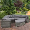 Outsunny 6 Piece Rattan Garden Furniture Set - Grey - 860-132