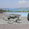 Outsunny 5-Seater Rattan Garden Furniture Set With Cushions - Grey - 860-184