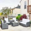 Outsunny 7-Seater Rattan Garden Furniture Set - Grey - 860-251V70GY