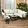 Outsunny 6-Seater Rattan Garden Furniture Set - Grey - 860-269V70GY
