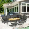 Outsunny 6-Seater Rattan Garden Furniture Set - Grey - 860-273V00GY