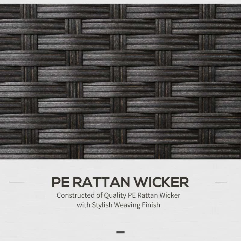 Outsunny 3-Seater Rattan Garden Furniture Set - Brown/Grey - 860-278V70BN - Image 4