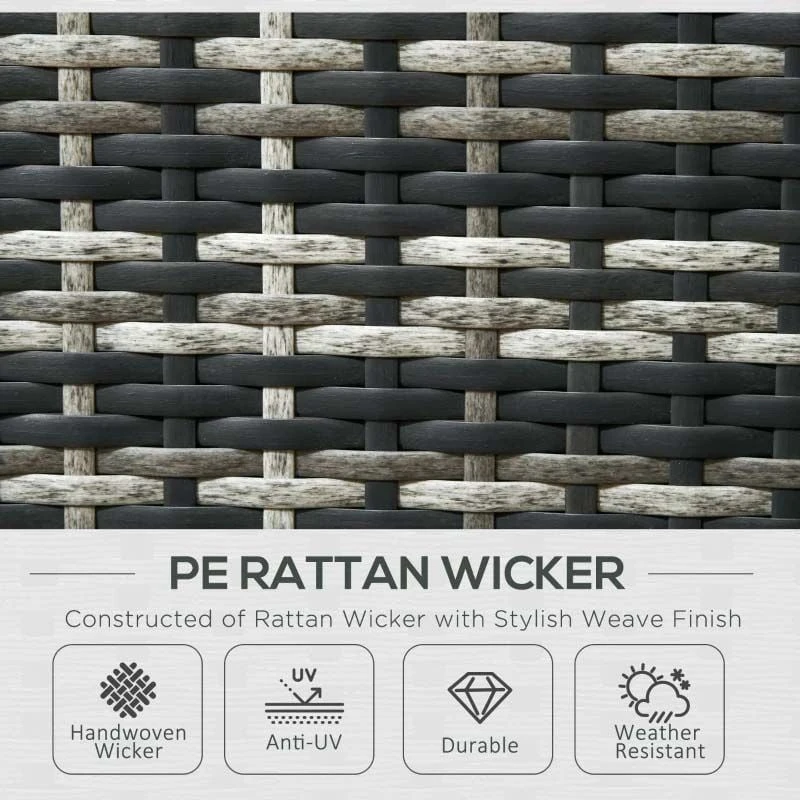 Outsunny 8-Seater Rattan Garden Furniture Set - Grey - 860-293V70GG - Image 5