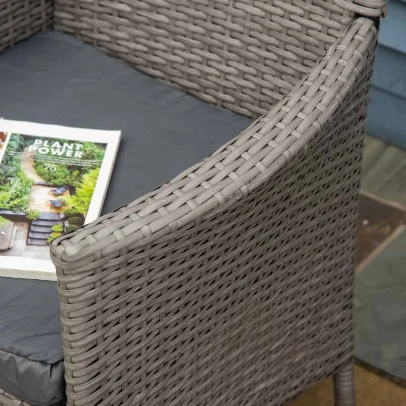 Outsunny Set Of 2 Rattan Armchairs - Grey - 861-004GY - Image 4