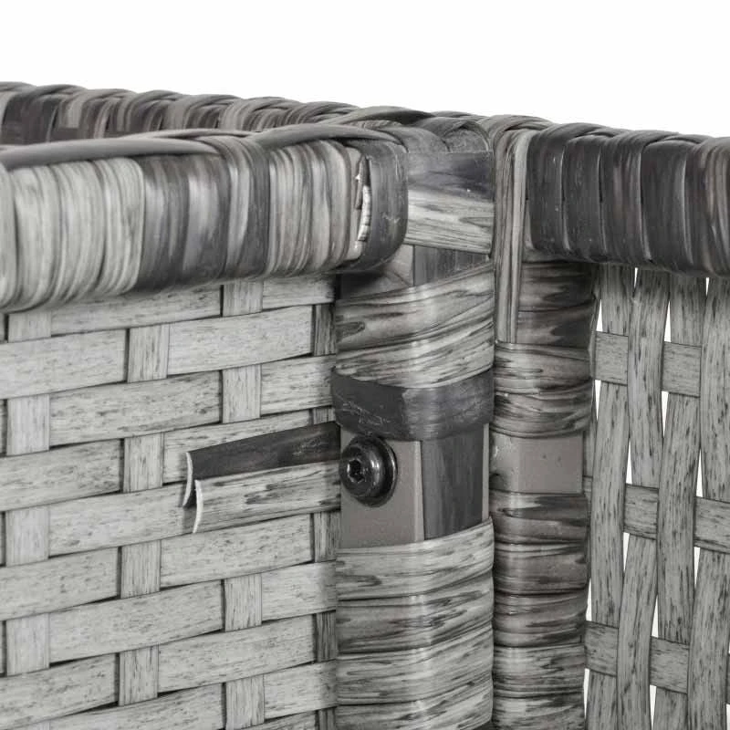 Outsunny 8-Seater Rattan Wicker Dining Table & Chairs Set With Cushion - 861-028GY - Image 8