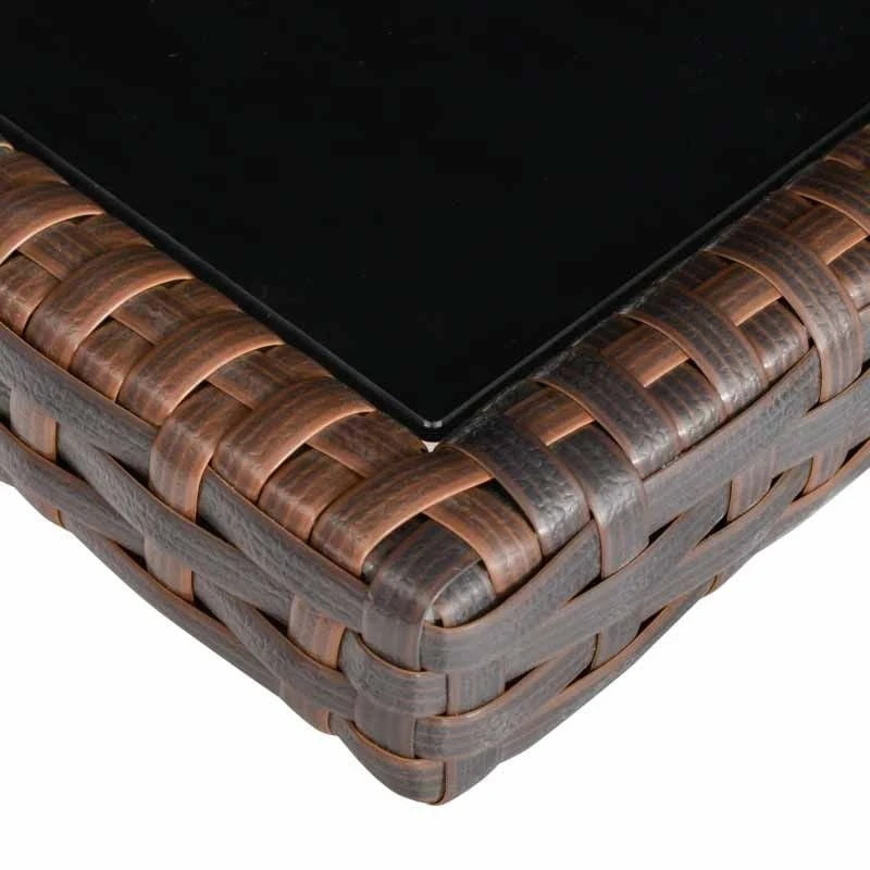 Outsunny 11 Piece Rattan Cube Dining Table And Chairs Set - Brown - 861-031BN - Image 8