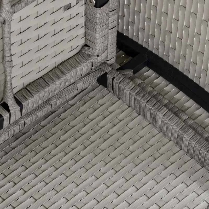 Outsunny 7-Seater Patio PE Rattan Sofa Furniture Set With Cushion - Mixed Grey - 861-040V70GY - Image 9