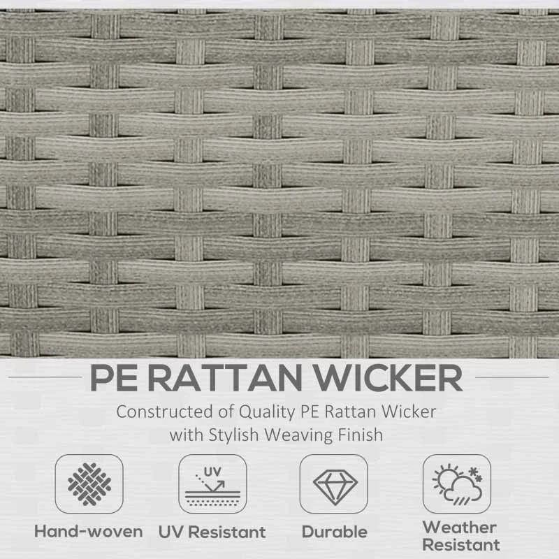 Outsunny 7-Seater Patio PE Rattan Sofa Furniture Set With Cushion - Mixed Grey - 861-040V70GY - Image 4