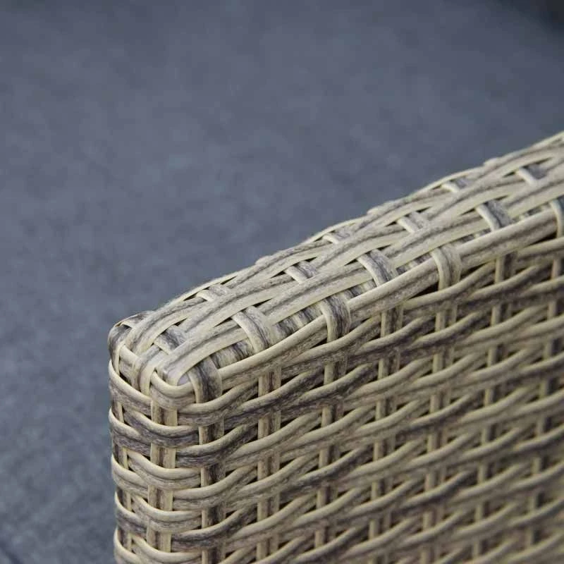 Outsunny 6 Piece Patio Rattan Wicker Table & Chairs Set With Storage Layer - Mixed Grey - 861-052V70 - Image 9