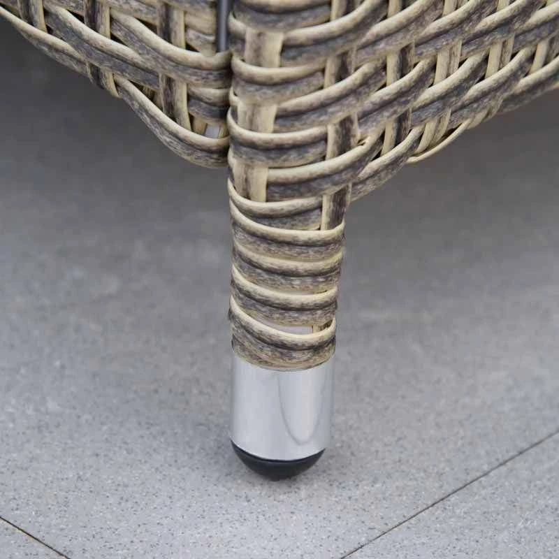 Outsunny 6 Piece Patio Rattan Wicker Table & Chairs Set With Storage Layer - Mixed Grey - 861-052V70 - Image 10